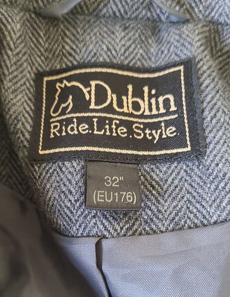 Dulin Label DUBLIN Blue Grey Tweed Hunting Jacket, Chest Size 34, Euro 32 ...