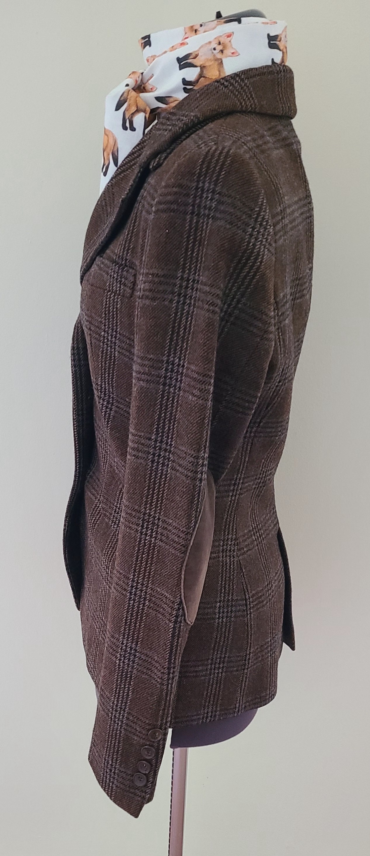 ZARA Brown Plaid Tweed Hunting Jacket, Woman's Size S/34 Chest Etsy