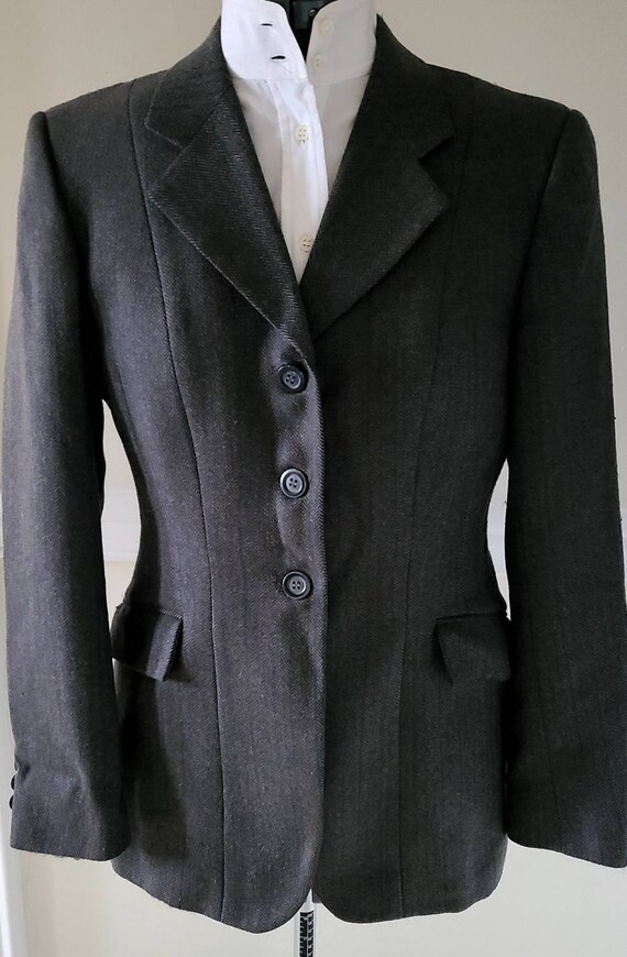 The Larkin Grey Hunting Tweed Jacket with Moleskin Trim