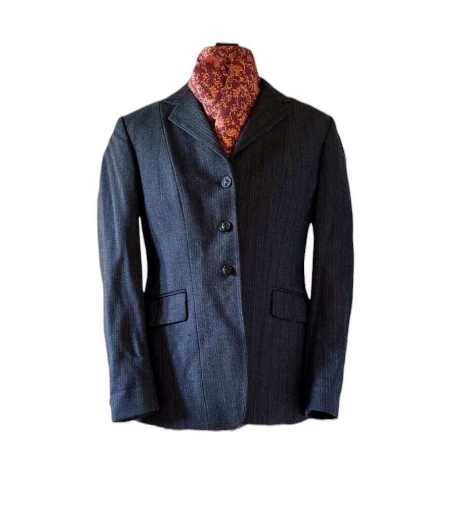 Veste De Chasse Pytchley Competition Hunt – Jeune 14 Ans – Gris Charbon – Fabriquée En Angleterre