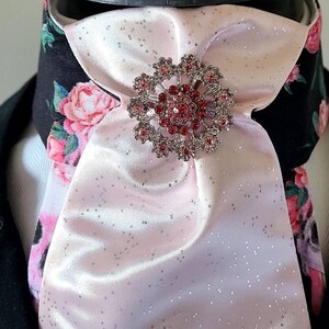 PRE-TIED Dressage Stock Tie, Skulls and Pink Roses