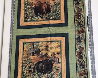 CRANSTON V.I.P. PRINT Berenpaneel, opgevouwen, 4 afbeeldingen in totaal, 1 yard