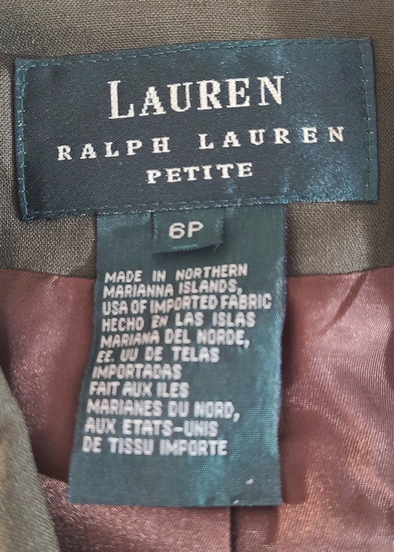 LAUREN by RALPH LAUREN Olive Green Worsted Wool H… - image 6