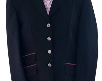 CALDENE WENTWORTH Abrigo de doma magenta y negro, talla de mujer 38, (¡NUEVO!) Envío gratis a EE. UU.