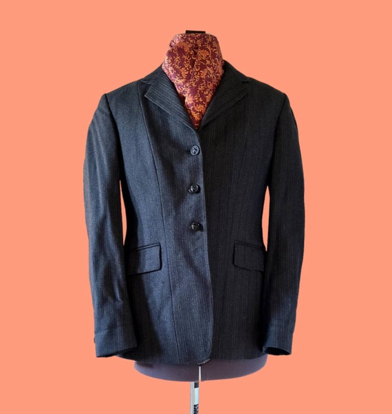 PYTCHLEY Grey Stripe Tweed Hunting Jacket Approximate Size 10 - Etsy