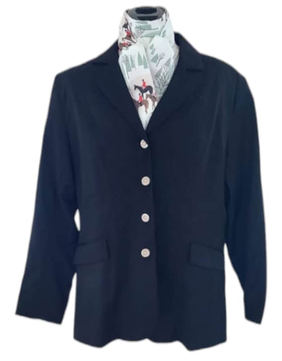 Veste longue manteau 123 taille 38 laine noire / cuir très bon état 225