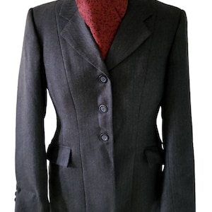 GRAND PRIX Blue Grey Tweed Fox Hunting Jacket, Size 12R