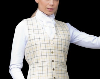 EQUETECH Gold & Black Tattersal Fox Hunting Vest.  NEW!  Unisex sizing.