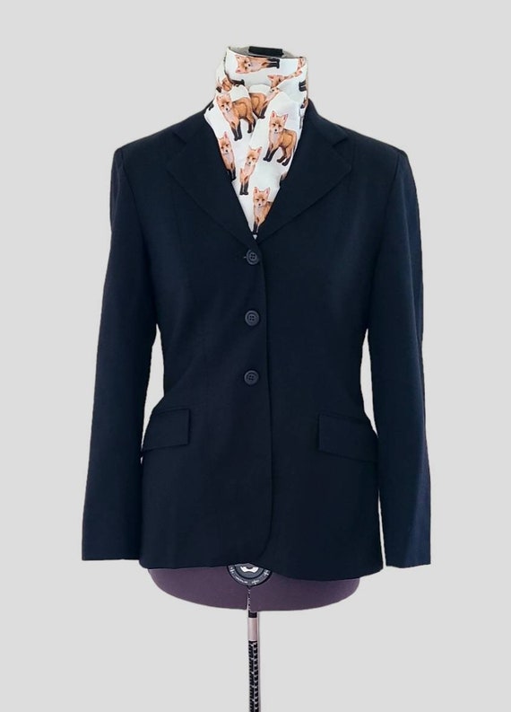 Veste D'équitation Elite Competition Hunt – Enfant 6R, Marine à Chevrons, Chemise Incluse