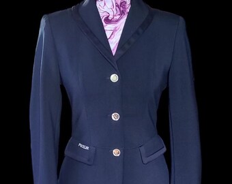 Abrigo de doma elástico azul marino PIKEUR, talla 34 para mujer (Alemania), 6 (EE. UU.) (Talla pequeña. Consultar medidas).