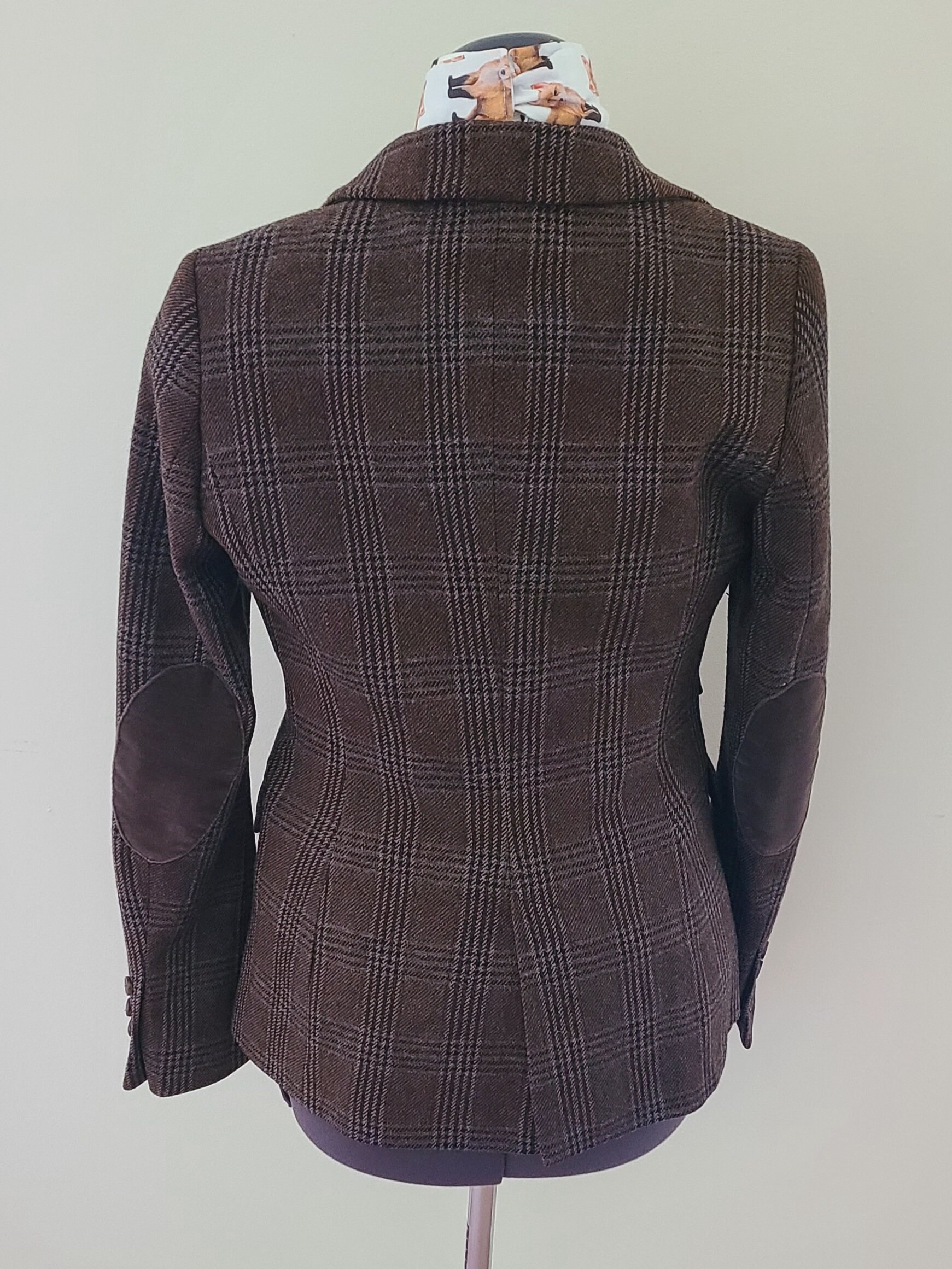 ZARA Brown Plaid Tweed Hunting Jacket, Woman's Size S/34 Chest Etsy