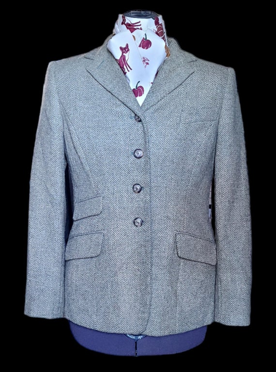 LAUREN by RALPH LAUREN Green Tweed Hunting hacking Jacket Size 6P