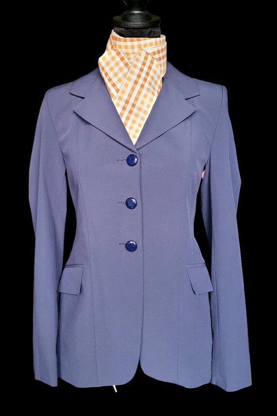 Vintage Blazer équestre bleu marine à fines rayures - France