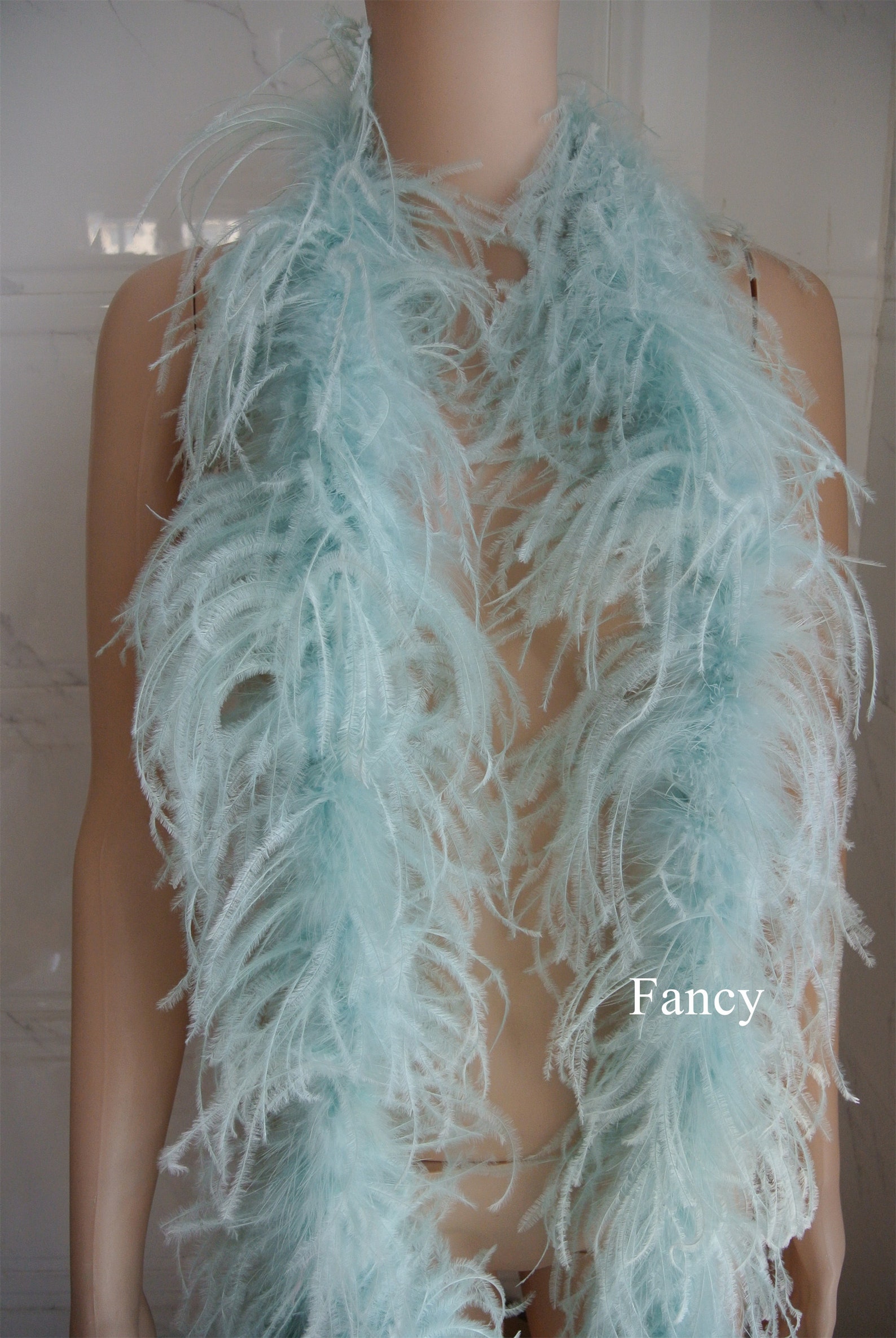 Light Blue Ostrich Feather Boa 3 Ply for Wedding Dancing Dress Etsy