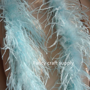 20 colors light blue ostrich Feather Boa 1 ply for wedding Dancing dress Crafting halloween custom supply