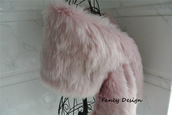 pink fur shawl