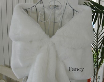 white faux fur bridal wrap Fur Wrap Bridal Faux Fur Stole bridal Fur Shawl Cape wedding faux fur shrug