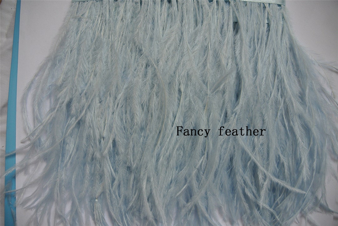 Light Blue Ostrich Feather Trimming Fringe Ostrich Feather Etsy