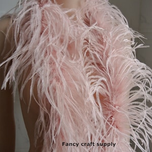22 colors light blush pink OSTRICH Feather Boa 4 ply Dancing dress Wedding Crafting halloween custom supply