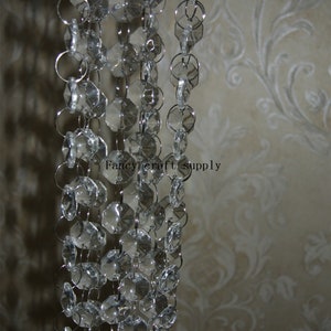 20 ft Crystal glass Beads Chain Octagon Beads Ghirlanda di Clear Chandelier Bead Lamp Chain, tenda, home giardino decorazione per il matrimonio
