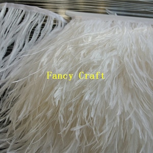 10 yards white ostrich feather trimming fringe ostrich feather trim feather fringe