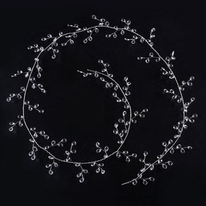 2 pcs 100cm long crystal bead laef spray wedding craft acrylic pearl flower bead spray  wedding picks