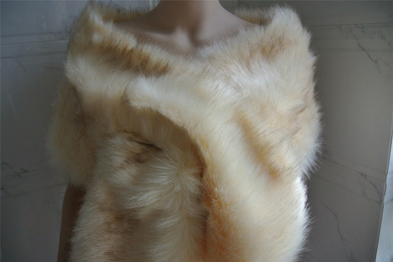 champagne fur wrap