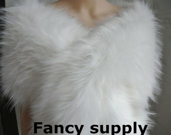 Involucri In Pizzo E Pelliccia Sintetica Mantello Scialle Da Donna Sciarpa In Pelliccia Sintetica Stole Per Abi Da Sposa Coprispalle In Pelliccia Per Donna E Ragazza Bolero - Foto 10