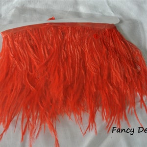 5 yards red ostrich feather trimming fringe ostrich feather trim feather fringe
