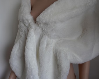 white faux fur bridal wrap Fur Wrap Bridal Faux Fur Stole bridal Fur Shawl Cape wedding faux fur shrug