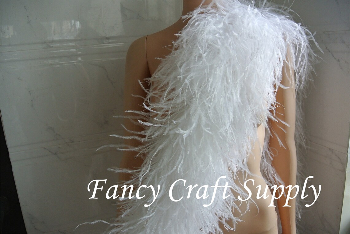 White OSTRICH Feather Boa 18 Ply Dancing Dress Wedding - Etsy