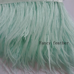 mint green ostrich feather trimming fringe ostrich feather trim feather fringe for party decor dress supply hair crafts supply 38