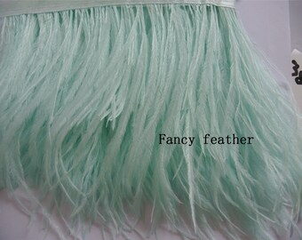 mint green ostrich feather trimming fringe ostrich feather trim feather fringe for party decor dress supply hair crafts supply 38