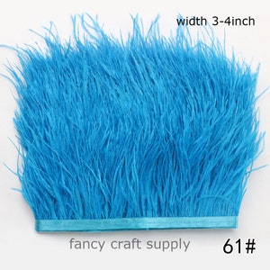 1 yard turquoise ostrich feather trim fringe 3-4inch wide 55 colors for you select