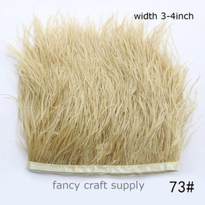 1 yard khaki ostrich feather trim fringe feather trimming 3-4inch wide 55 colors