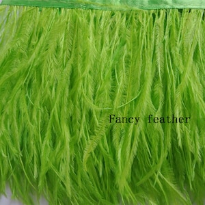 lime green ostrich feather trimming fringe ostrich feather trim feather fringe for party decor dress supply hair crafts supply