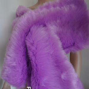 light purple faux fur bridal wrap Fur Wrap Bridal Faux Fur Stole bridal Fur Shawl Cape wedding faux fur wrap shrug