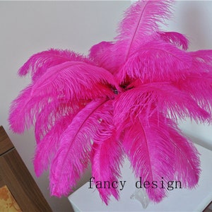 Hot pink fuchsia ostrich feather ostrich plume 30 pcs for wedding party centerpiece wedding decor craft party custome supply