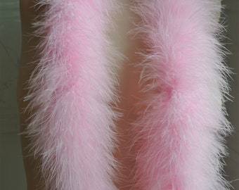 Boa de plumas de marabú de pavo rosa claro 40g 12 colores Vestido de baile Elaboración de bodas suministro personalizado de halloween