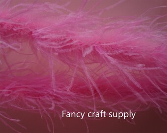 Robe de danse 2 épaisseurs boa en plumes d'AUTRUCHE, rose moyen, artisanat de mariage halloween approvisionnement personnalisé