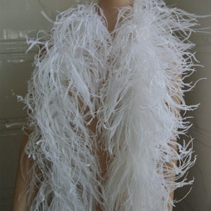 White OSTRICH Feather Boa 5 ply Dancing dress Wedding Crafting halloween custom supply
