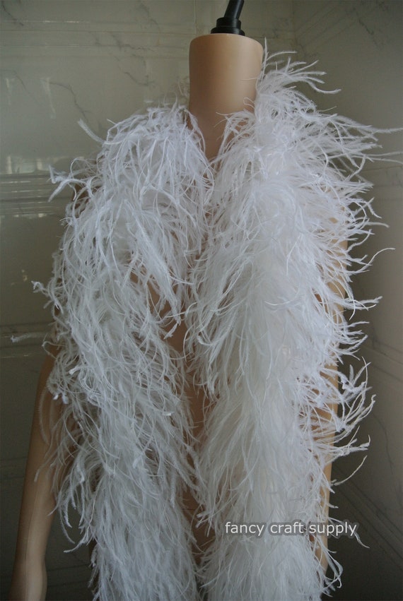 1 pieza- Decoración de disfraces Boa de plumas blancas Capa de