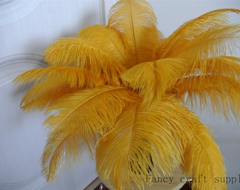 Gold ostrich feather ostrich plume 100 pcs for wedding party centerpiece wedding decor craft party custome supply