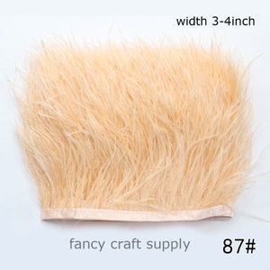 1 yard dark cream ostrich feather trim fringe feather trimming 3-4inch wide 55 colors