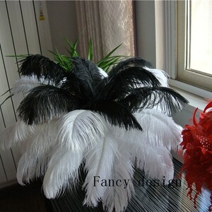 50 Pcs Black Ostrich Feathers Plumes for Wedding Centerpiece Supply Craft  Party Prom Supply 