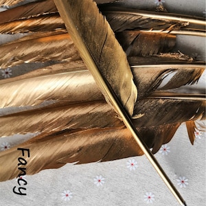 2 pcs Gold Wedding feather ballpoint pen Golden wedding pen Feather pen guest book pen