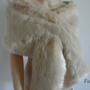 brown faux fur bridal wrap Fur Wrap Bridal Faux Fur Stole bridal Fur Shawl Cape wedding faux fur wrap shrug