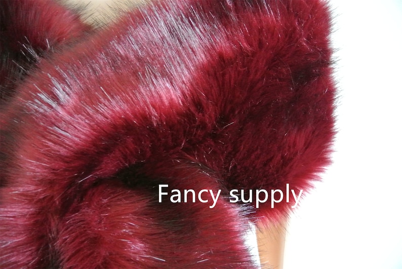 burgundy faux fur shawl