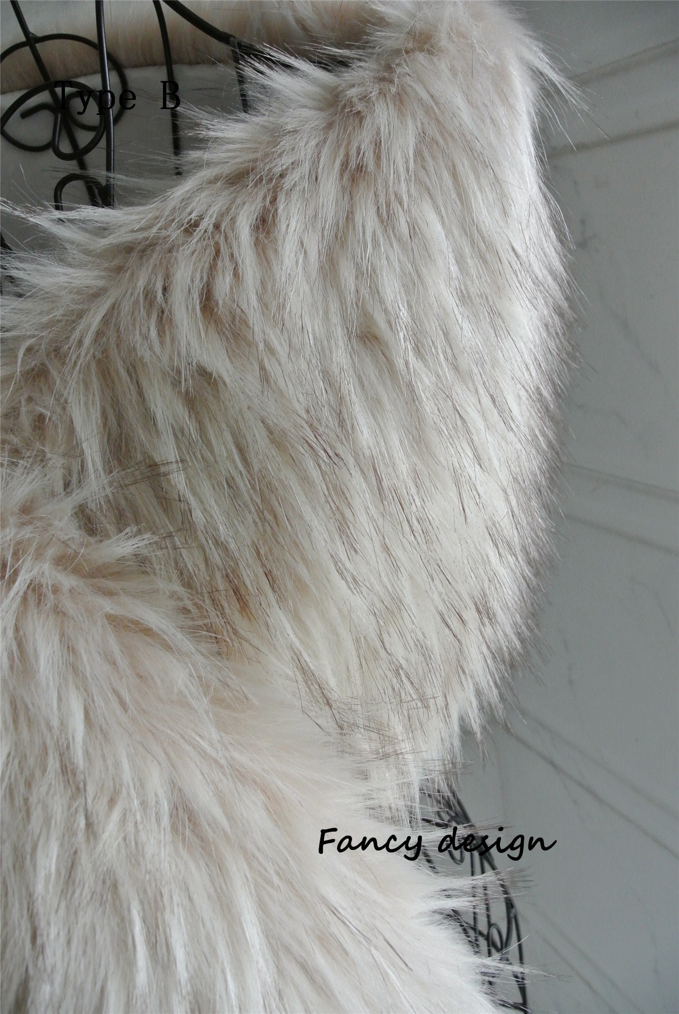 blush pink faux fur shawl