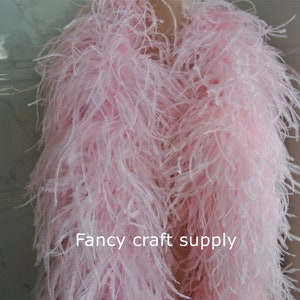 30 colors light pink OSTRICH Feather Boa 11 ply Dancing dress Wedding Crafting halloween custom supply
